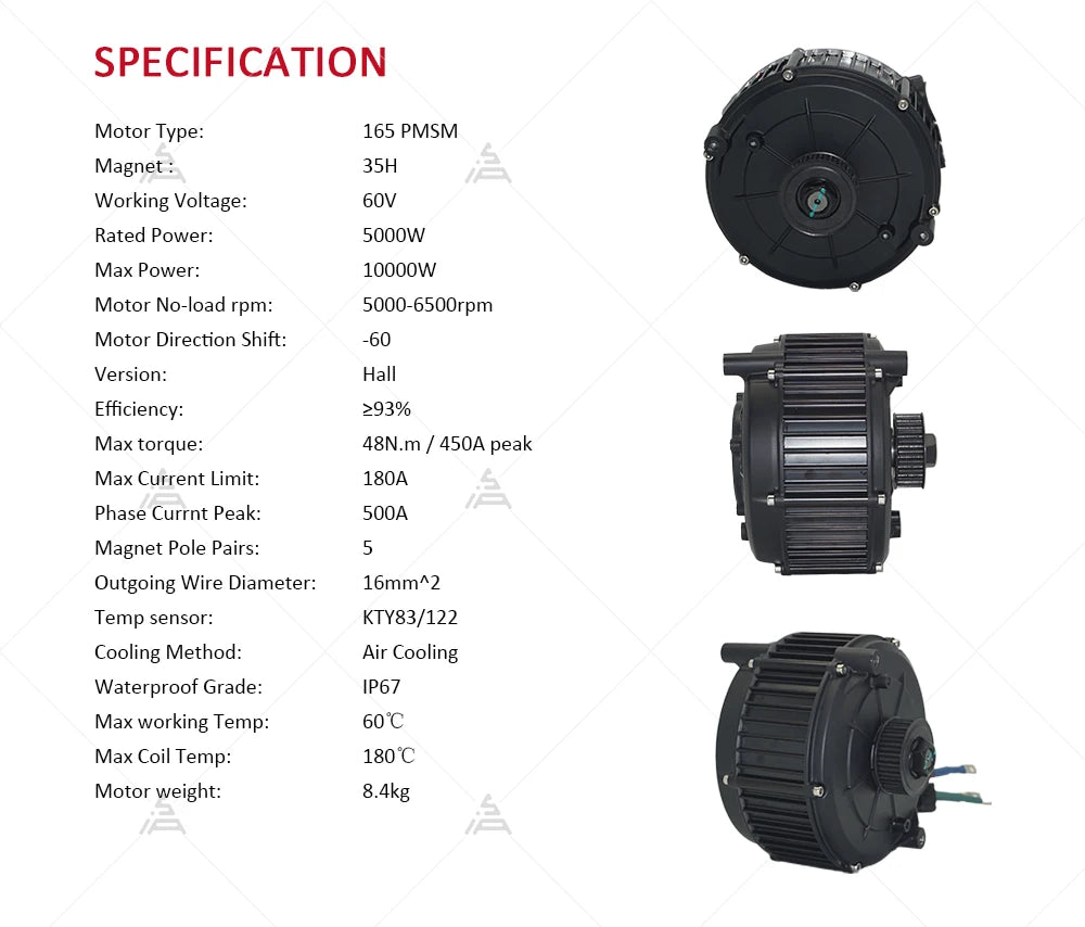 US Warehouse! QSMOTOR QS165 V2 5000W 72V 35H Hall PMSM Mid drive Motor for Sur ron light bee