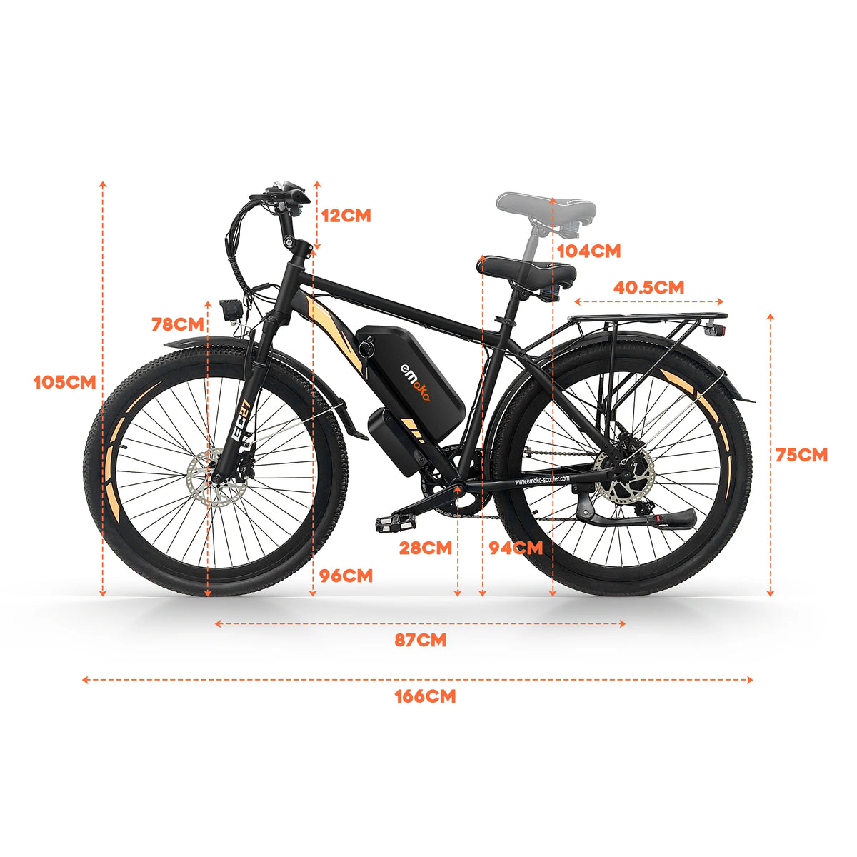 UK Warehouse New Design EMOKO 350W Electric City Bike with Long-Lasting 48V 15Ah Fast & Time-Saving Ride