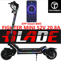 2023 Upgrade TEVERUN FIGHTER MINI 52V 20.8A 2000W Electric Scooter 10inch Tire Hydraulic Brake Teverun APP Smart BMS