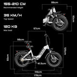 GUNAI GN20 Electric Bicycle 4.0*20inch Fat Tire Foldable Ebike 500W 48V 15Ah Off Road City SnowElectric Bike in Poland Warehouse