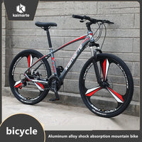 KAIMARTE Mountain Bike Aluminum Alloy Shock Absorbing Mountain Bike  Adult Men's and Women's Double Disc Brake Off Road Bicycle