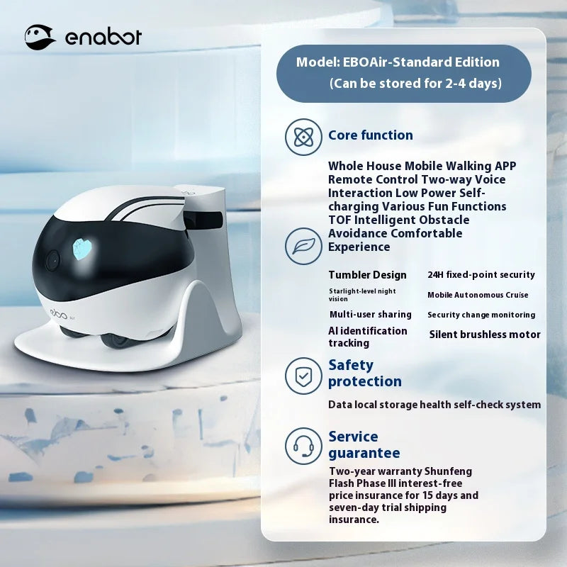 Enabot Ebo Air Ebo Se Intelligent Robot Remote Monitoring Robot Wireless Camera Pet Companion Robot Realtime Control Home Camera