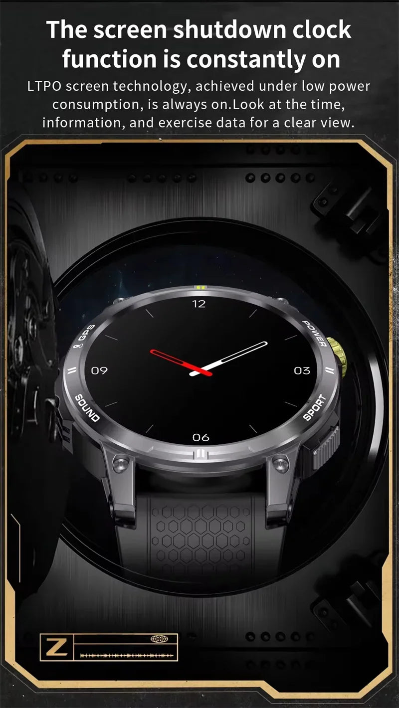 Gaines NX18 Pro Smart Watch Amoled Screen Men Outdoor GPS Sports Tracke Compass Bluetooth Call 400mAh Long Standby Smartwatch