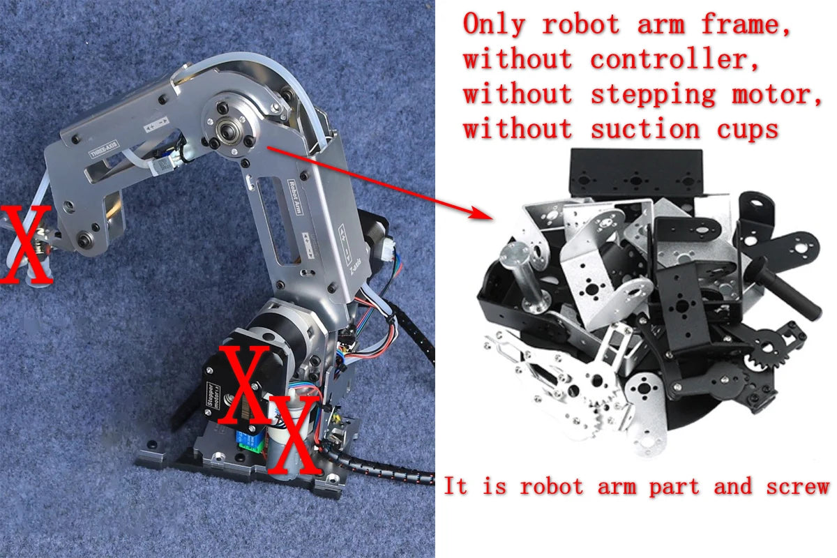 Multi Axis Robotic Arm Industrial Stepping Metal Manipulator For Arduino 2560 Robot DIY Kit with Suction Cup/Stepper Motor Claw