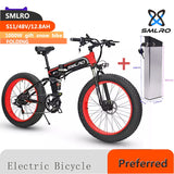 Powerful SMLRO S11 1000W Folding Ebike Convenient and Durable Aluminum Alloy Fat Electric Bicycle for Men and Women