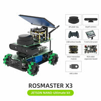 ROSMASTER X3 ROS2 Robot Mecanum Wheel Aluminum Alloy Frame Autopilot Lidar Mapping for Jetson NANO Orin NX Orin NANO RaspberryPi