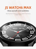 Gaines JS Watch6 Max Smart Watch BT Calling AI Voice Compass Outdoor Sports Fitness Tracker Health Monitor Men Smartwatch