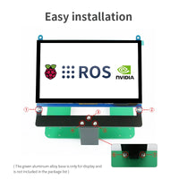 7-inch Touch Display Screen with Aluminum Alloy Bracket for Stable Support and Anti-drop for Raspberry Pi Jetson Car ROS Robot