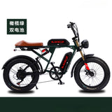 20-inch Soft-tailed Mountain Bike Variable-speed Snow-assisted Bicycle Electric Retro Cross-country Bike S2 Fatbike 1500w