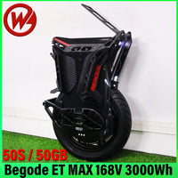 2024 Latest Begode ET MAX 50S 168V 3000Wh Battery 4500W High Torque Power 20A Charger 130mm Suspension 20inch Electric Unicycle