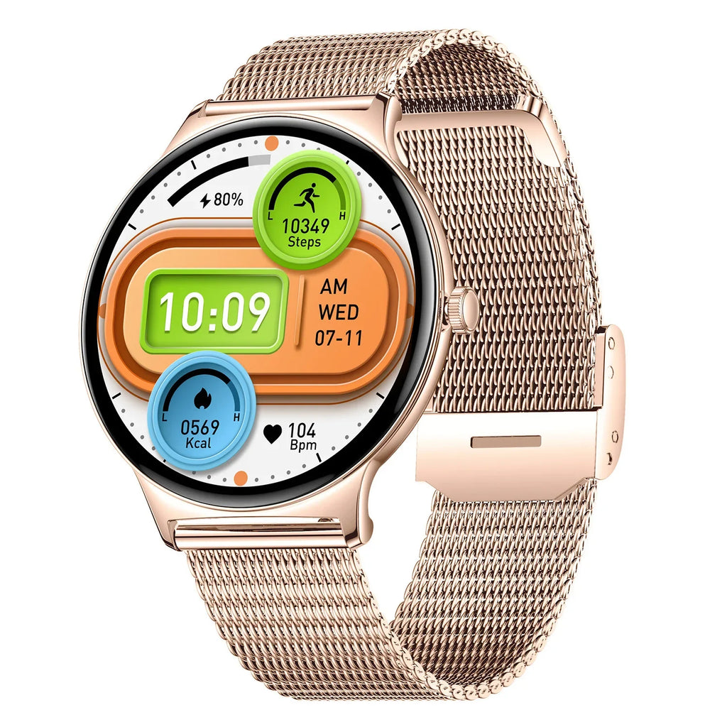 Gaines V89 Women Smart Watch 1.43inch Amoled Large Screen Bluetooth Calling Health Monitoring DA09 Fashion Ladies Smartwatch