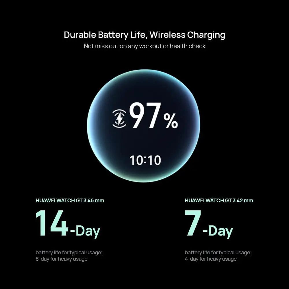 HUAWEI WATCH GT 3 Smartwatch | 2 weeks battery life | all-day SpO2 monitoring | Personal AI Running Coach | accurate heart