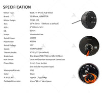 Sales Clearance！QS Motor Electric Tricycle 260 2000W V1 Single Shaft Hub Motor Conversion Kits