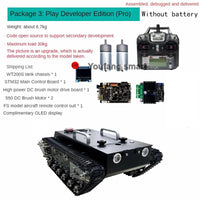 30kg Load RC Tank Chassis Metal Track 12VDC Motor Shock Absorption for STM32 Controller with FS Handle Programmable Robotic Car