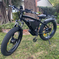 Dual Motor Mountain Ebike SMLRO New XDC600 Electric Bicycle with 2000W Brushless Motor and Mechanical Disc Brakes 26 Inch 7 Speed 4.0 Fat Bikes Shock Absorber Fork