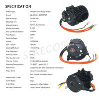 QS 138 3KW V3 5500W Max Continuous 72V 100KPH Mid Drive Motor