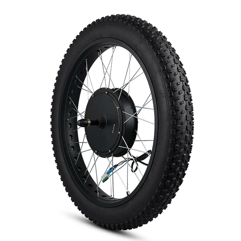 48V 1000W-1500W Fat Tire Electric Bike Conversion Kit - Waterproof Rear Hub Motor (20", 26" × 4.0")
