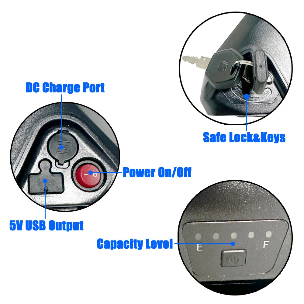 EMOKO C91 Upgraded Lithium-ion Battery Pack 48V 15Ah 17.5Ah 840Wh Removable Akku for 500W 750W ENGWE M20 Long Range E-bike