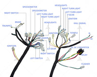 SiAECOSYS Vehicle Wiring Harness Plug and play for Fardriver Hall Encoder Controller Electric Bike Controller and Display System