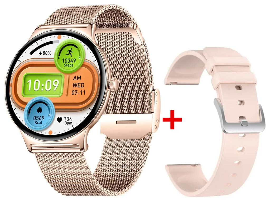 Gaines V89 Women Smart Watch 1.43inch Amoled Large Screen Bluetooth Calling Health Monitoring DA09 Fashion Ladies Smartwatch