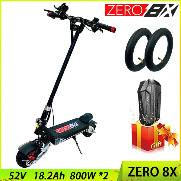 Original Zero 8 X Scooter 52V 18AH Electric Scooter 8inch 800W*2 Top Speed 55km/h Battery  40-60km ZERO 8X