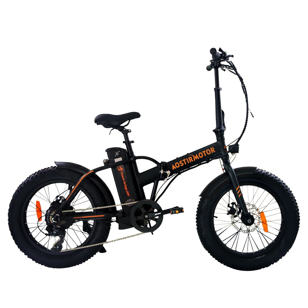 AOSTIRMOTOR A20 Folding Ebike 500W Electric Mountain Bike 20Inch 4.0 Fat 36V 13Ah Removable Battery Beach Bicycle For Adult