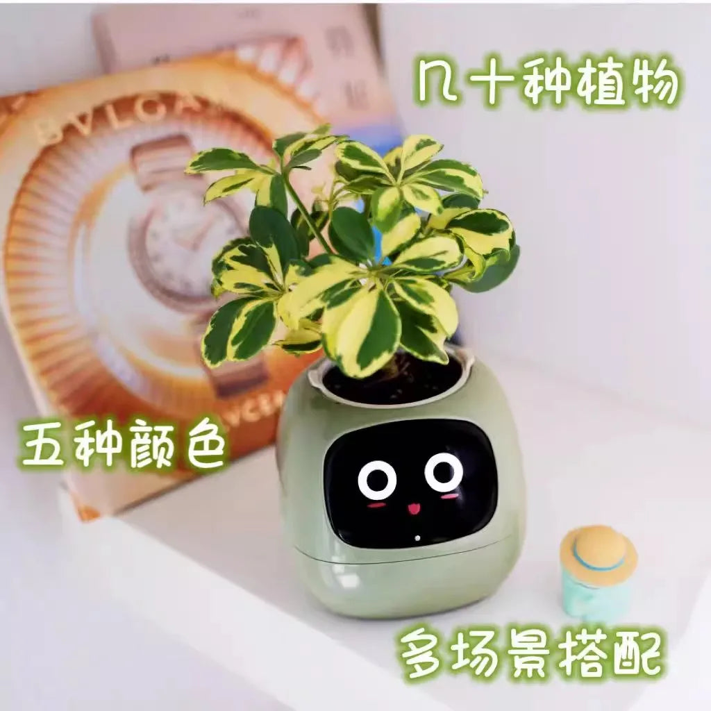 Tuya IVY Smart Life Planter Robot Intelligent Plant Maintenance Robot AI Chips Rich Expression Interaction Companion Custom Gift