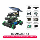 ROSMASTER X3 ROS2 Robot Mecanum Wheel Aluminum Alloy Frame Autopilot Lidar Mapping for Jetson NANO Orin NX Orin NANO RaspberryPi