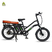 Three Seat Family Child ebike 350W30Ah Long Range Parent-child Two Battery Delivery Cargo Electric Bicycle 20inch Fat ebikes