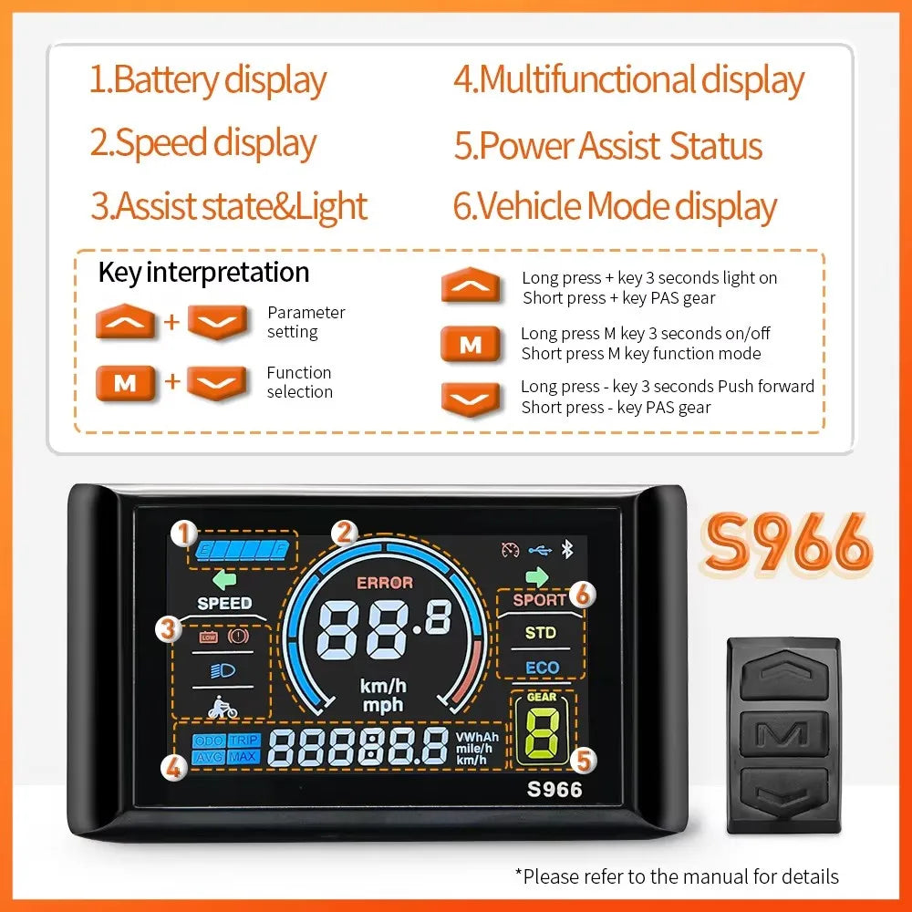 100A Sine Wave Brushless Motor Controller & LCD Color Display Kit (48V–72V 3000W–5000W) with Self-Learning Function