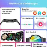 Gaines Fashion Smart Watch QX10 Men 1.43inch Amoled Large Screen Bluetooth Call Music Player AI Voice Sport Fitness Women Smartwatch