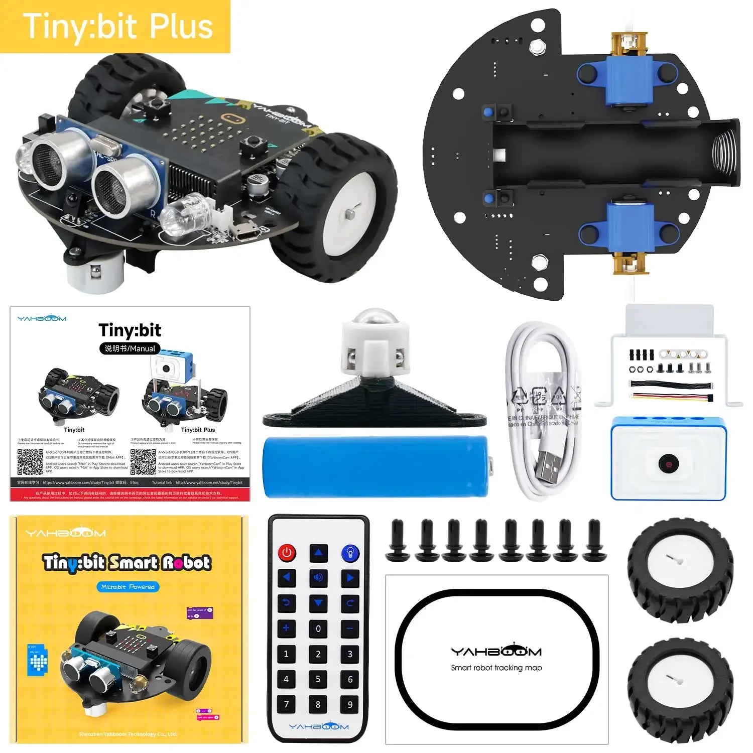Microbit Tiny:bit Plus Smart Car ESP32 WIFI Camera Module AI Visual Ro ...