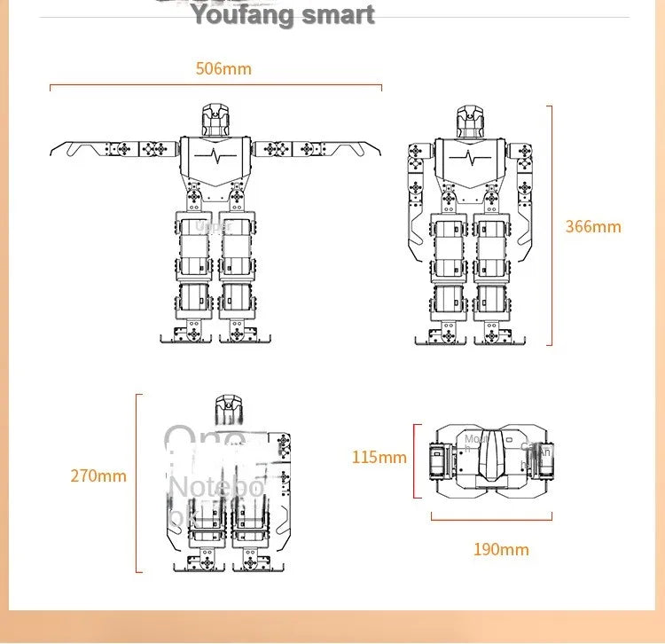 16 Dof Humanoid Robot with Servo and MP3 Dance Robot Singing Dancing Walking RoboSoul Educational Programmable Bionic Robot Kit