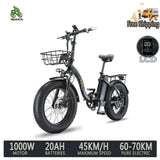 Adult ebike 1000W 35Ah Folding 20 Inches 4.0 Tyre Electric City Bike Fat Electric Bike E-bikes Lithium Battery электровелосипед