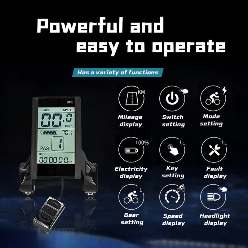 Ebike Brushless Controller Display with Pedal 36V 48V 350W 500W  Electric Bicycle Throttle Bike Display for Ebike Conversion Kit