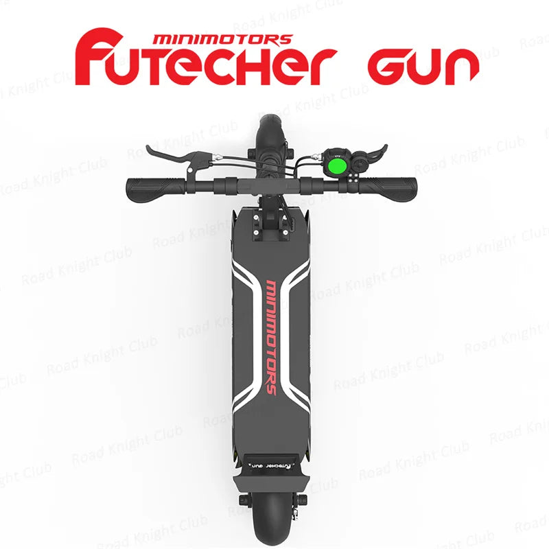 NEWEST Futecher Gun Pro 52V 20.8Ah Electric Scooter Minimotors Motor 1760W Max Power Front And Rear Suspension