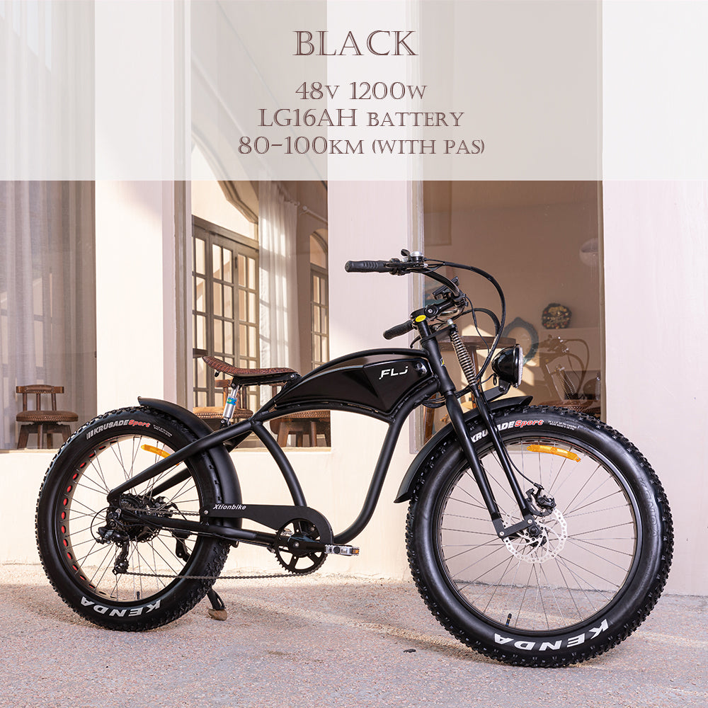 FLJ E26 48V 1200W Fat Tire Electric Bike with 26inch Kenda Tire Mountain Snow electric Bicycle Adult Powerful E Bike