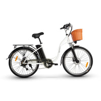 City Commuter Electric Bike - 26-Inch and 350W Ebike with Shopping Basket and Adjustable Seat-Post