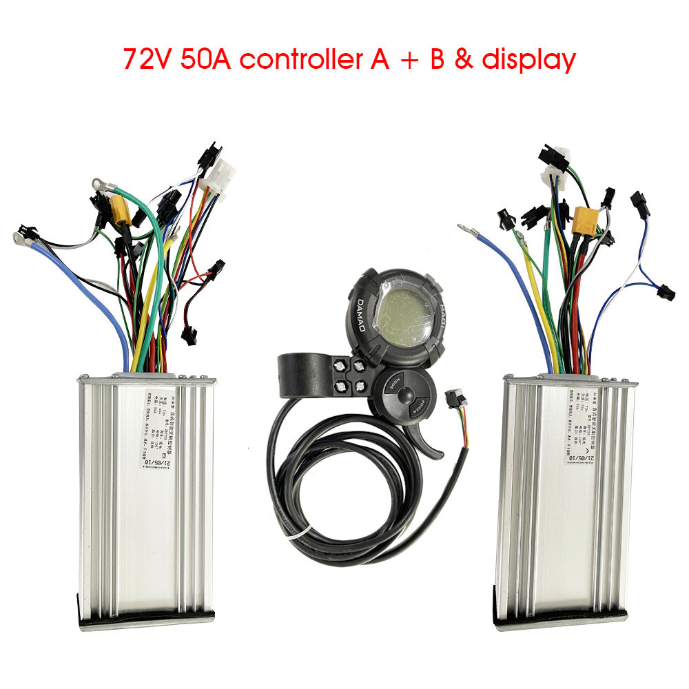 DAMAO 72V 50A electric scooter Controller for 72V Dual motors 6000w 7000W 8000W e scooter Accelerator DAMAO Display