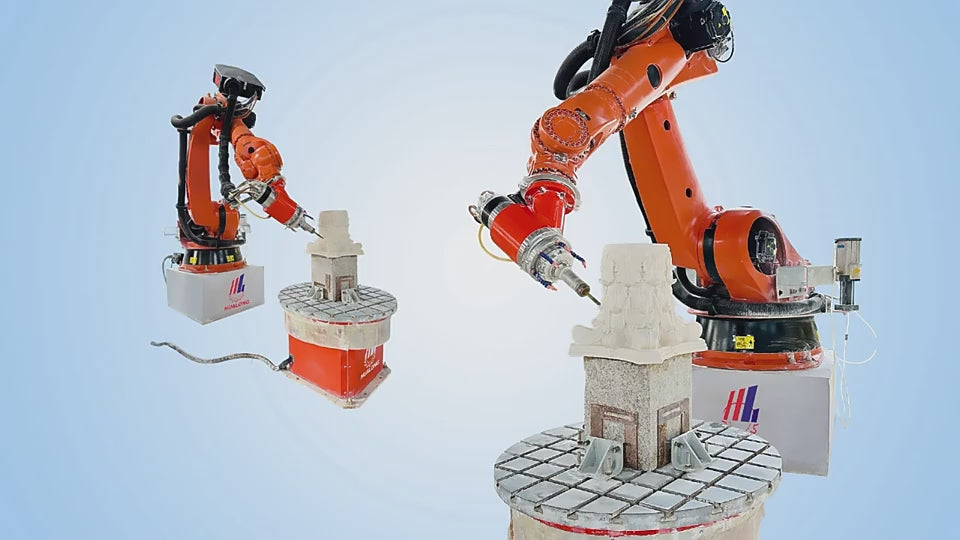 HUALONG Machinery 7 Axis KUKA Robotic Body Granite Engrave 3d Marble Sculpture Carving Statue Making Robot Arm Cnc Stone Machine