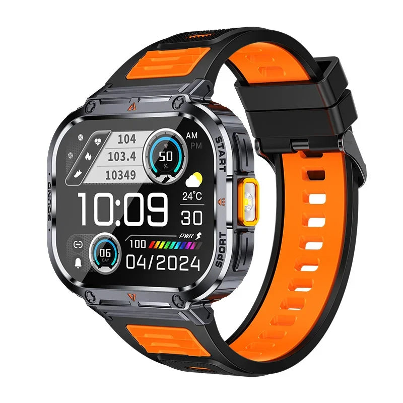 Gaines NX23 Smart Watch 2inch Ultra Large Screen LED Light Flashlight BT Calling AI Voice 400mAh Men Fitness Sports Tracker Smart