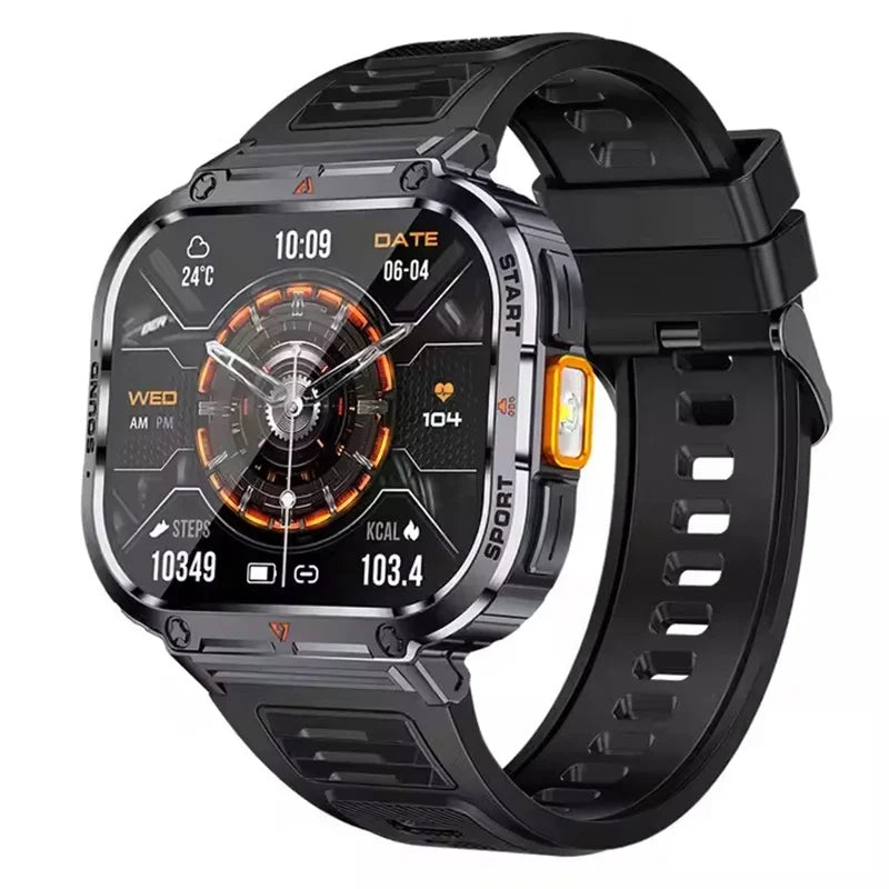 Gaines NX23 Smart Watch 2inch Ultra Large Screen LED Light Flashlight BT Calling AI Voice 400mAh Men Fitness Sports Tracker Smart