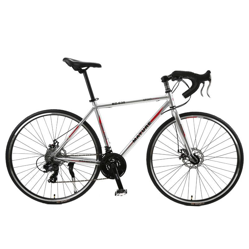 Road bike 700C aluminum alloy adult road bicycle speed double disc brake racing 21/ 27/ 30 speed curved road bike