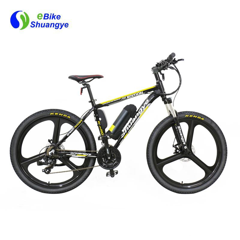 New design 36v 26'' Magnesium alloy wheel mountain e-bike with 21 speed
