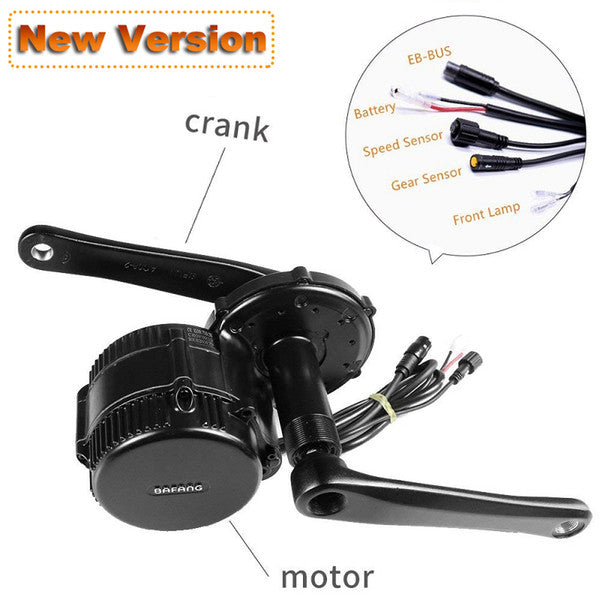 48V 750W Bafang BBS01B Mid Drive Motor Electric Bike Conversion Kit Brushless Geared BBS01 E-bike Crank Kit 8 kinds LCD Display W/ 6V lamp - easy-smart-way