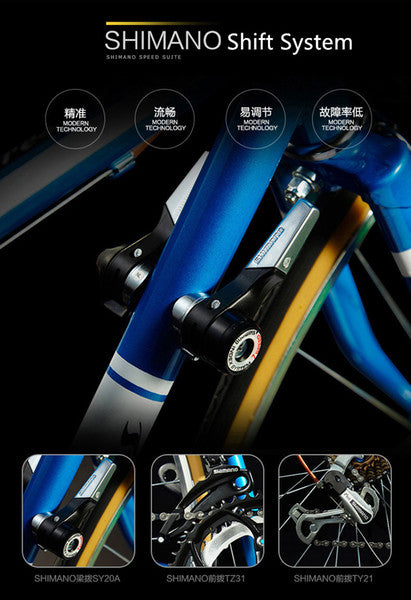 New Retro Road Bicycle Carbon Steel Frame 700CC Wheel SHIMAN0 14 Speed Dual V Brake Bike Outdoor Racing Cycling Bicicleta