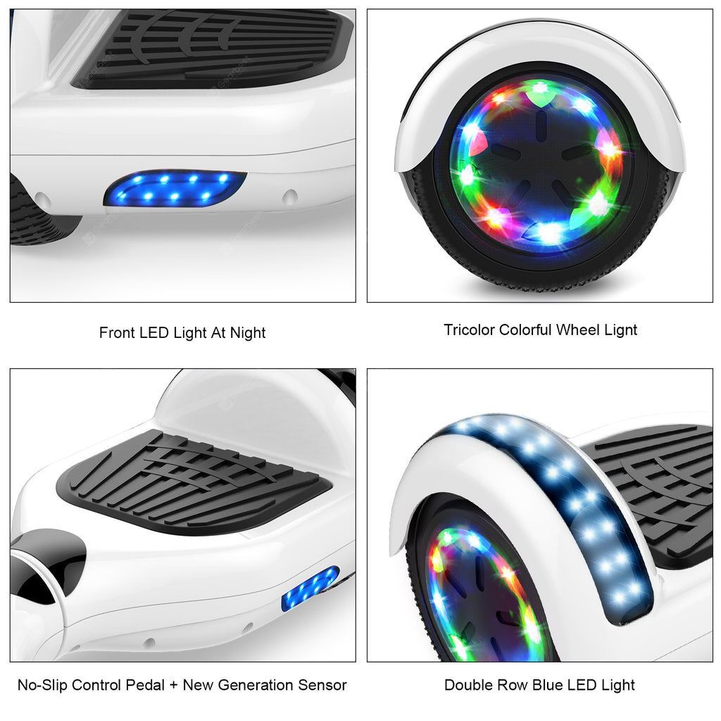 Mega Motion Self-Balancing Scooter Hoverboard 6.5 with Hoverkart LED lights Bluetooth Speaker