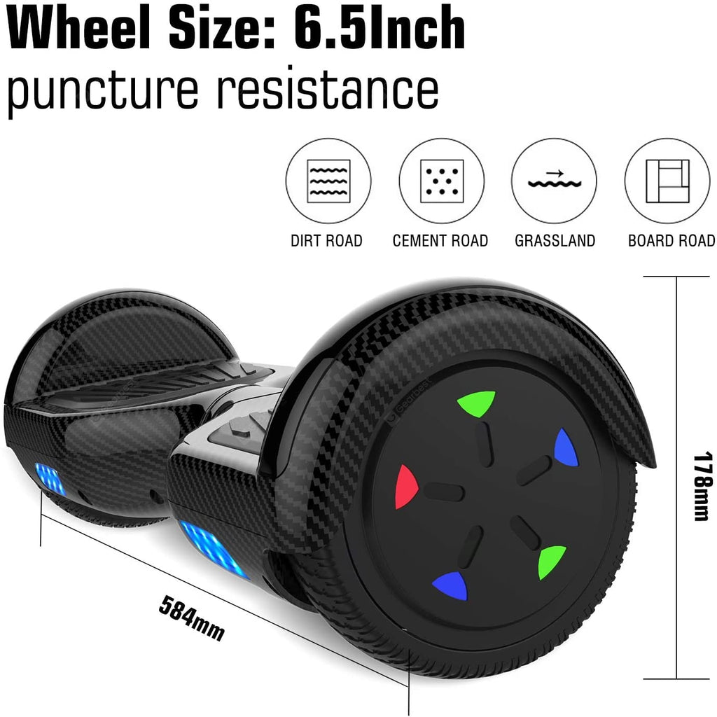 Hoverboard Bluetooth 6.5 inch Self Balancing Electric Scooter with LED Flash Wheels Self Balancing Scooters with 700W Motor Gift for Kids Adult