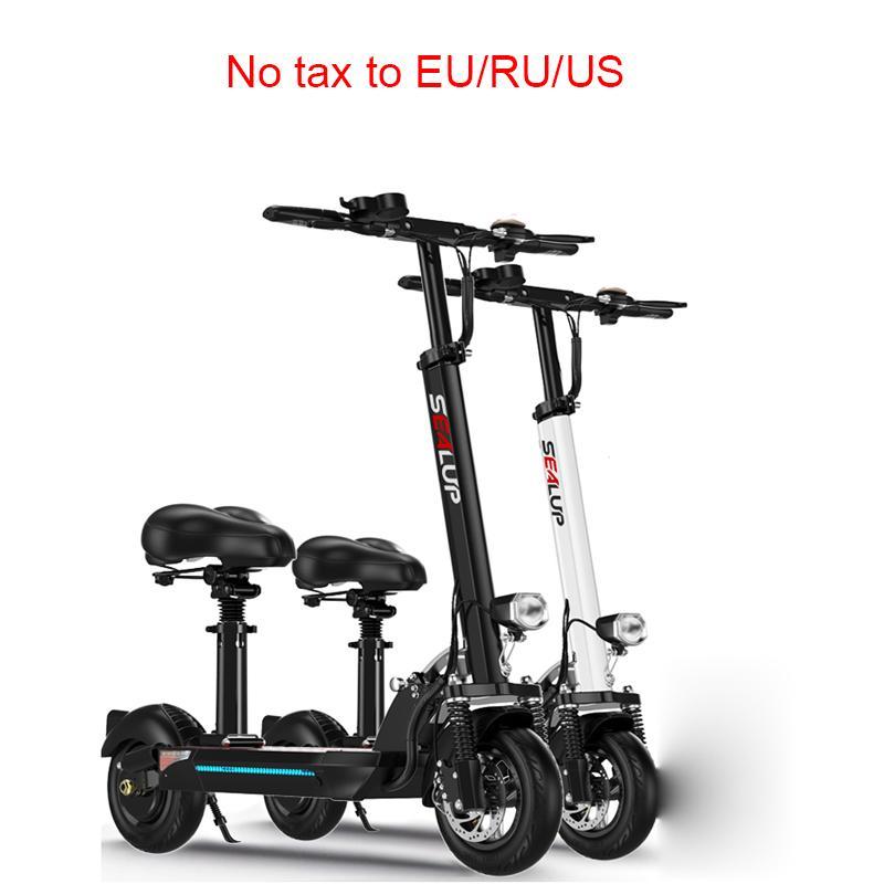 10 Inch Electric Kick Scooter Electric Bicycles 500W 48V 150KM GPS Folding E Bike Scooter Seat For Adults Black/White