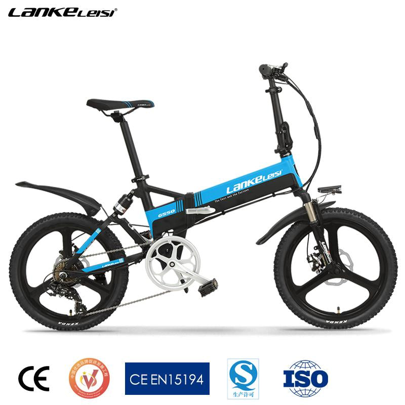 China Manufacturer CE 20" PAS folding Electric Bicycle with Removable 48V 10AH L G Lithium Battery